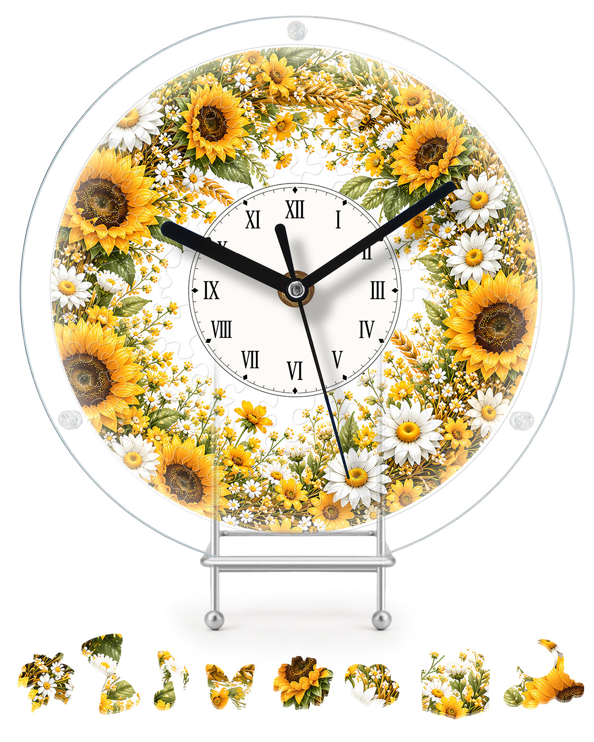 kaayee-golden-sunflower-acryl-puzzle-uhr-regular-size image 1
