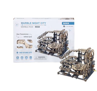 magicholz-mechanischer-bausatz-night-city-2-0-murmelbahn-holz image 8
