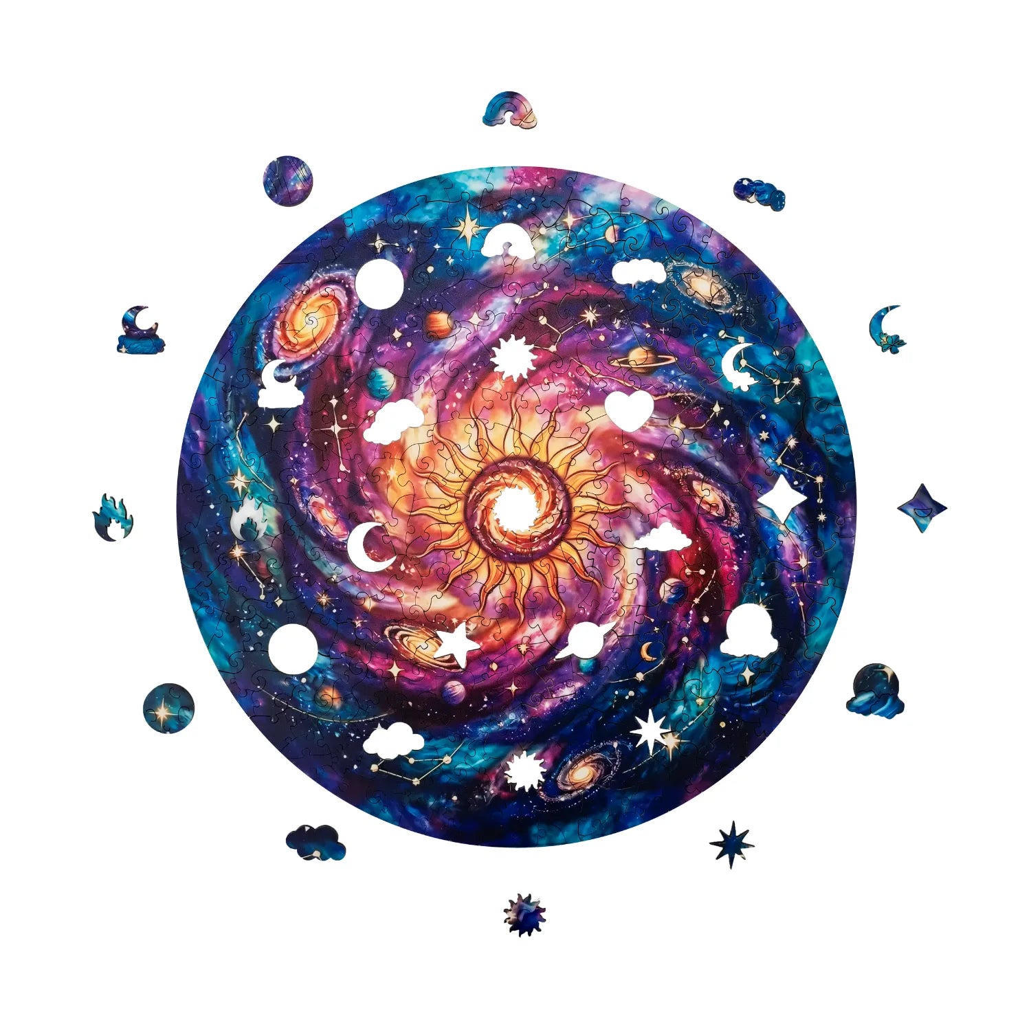 magicholz-holzpuzzle-sternenwirbel-mandala-350-teile-galaxy image 8
