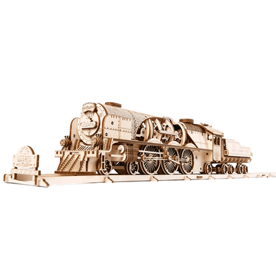 ugears-v-express-dampflokomotive-holzmodell-mit-tender image 4