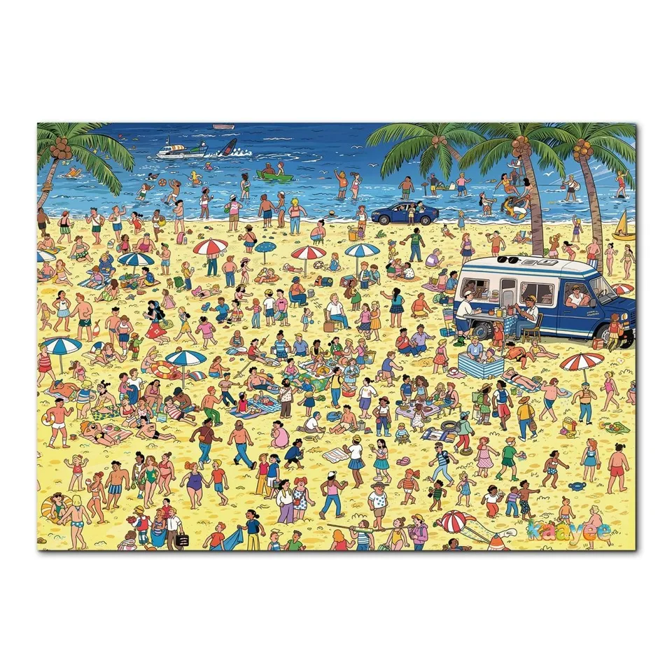 kaayee-1000-teile-puzzle-where-s-zoe-beach-day-strand-suchbild image 1