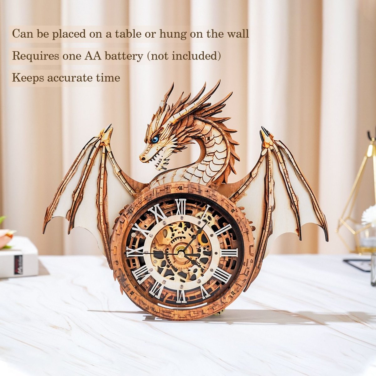 kaayee-clock-kit-dragon-holzuhr-3d-puzzle-wanduhr-holz image 5