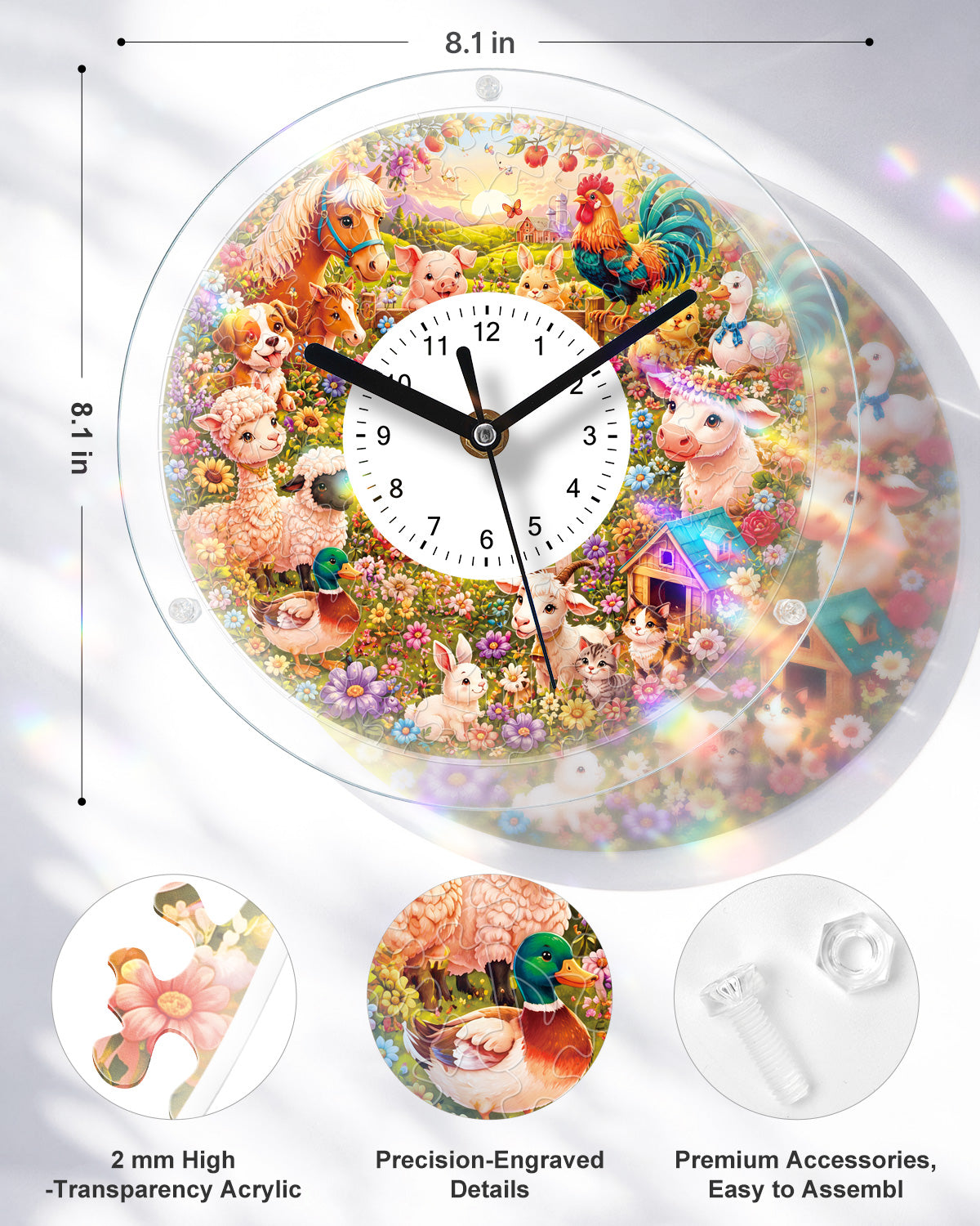 kaayee-clock-kit-farmyard-friends-puzzle-uhr-regular-size image 3
