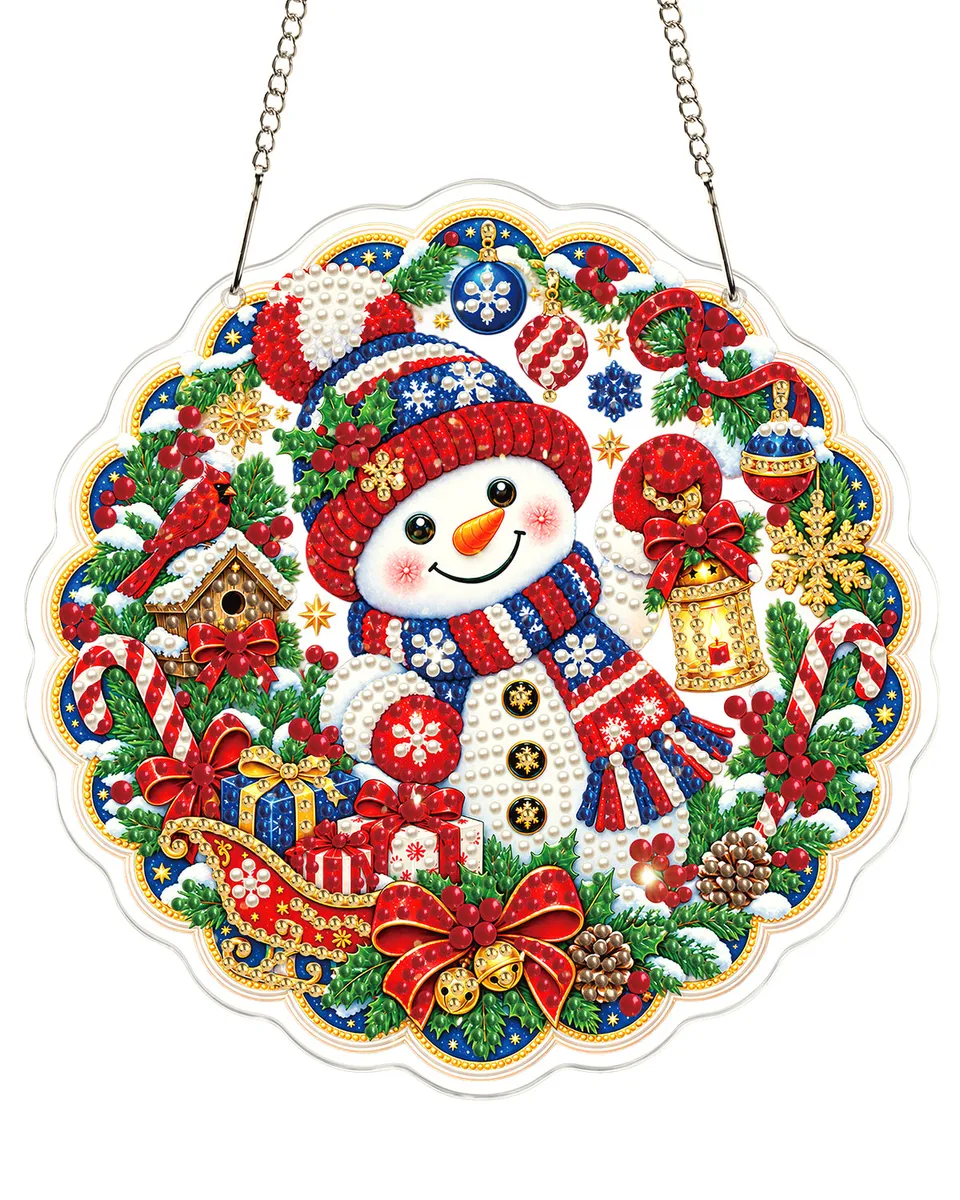 kaayee-suncatcher-kit-snowman-bastelset-20-cm-weihnachten image 1