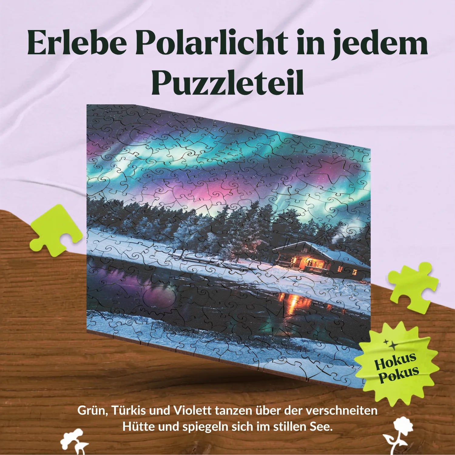 magicholz-winterlandschaft-holzpuzzle-500-teile-nordlichter image 4