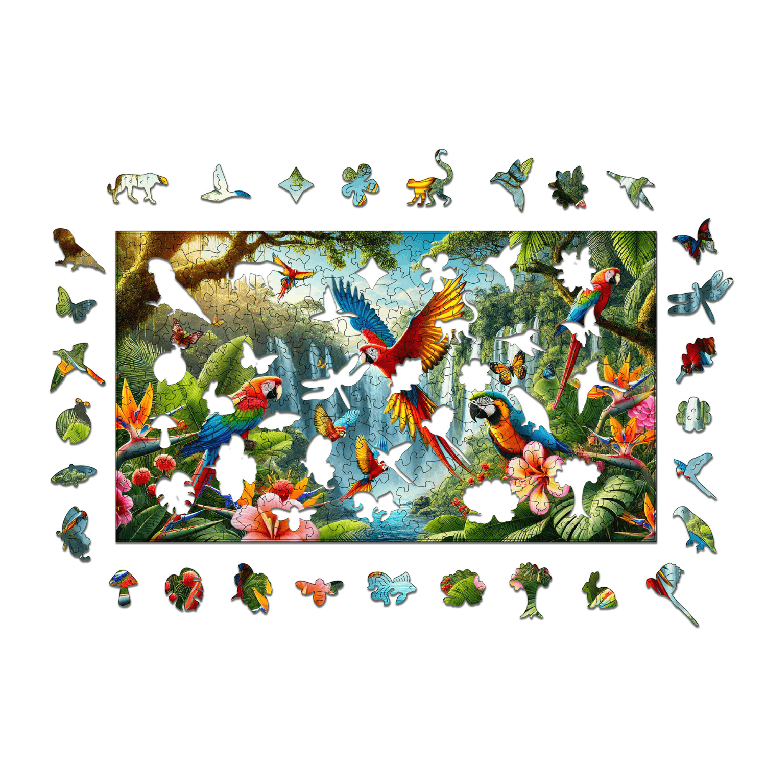magicholz-papageieninsel-holzpuzzle-310-teile-dschungel image 2