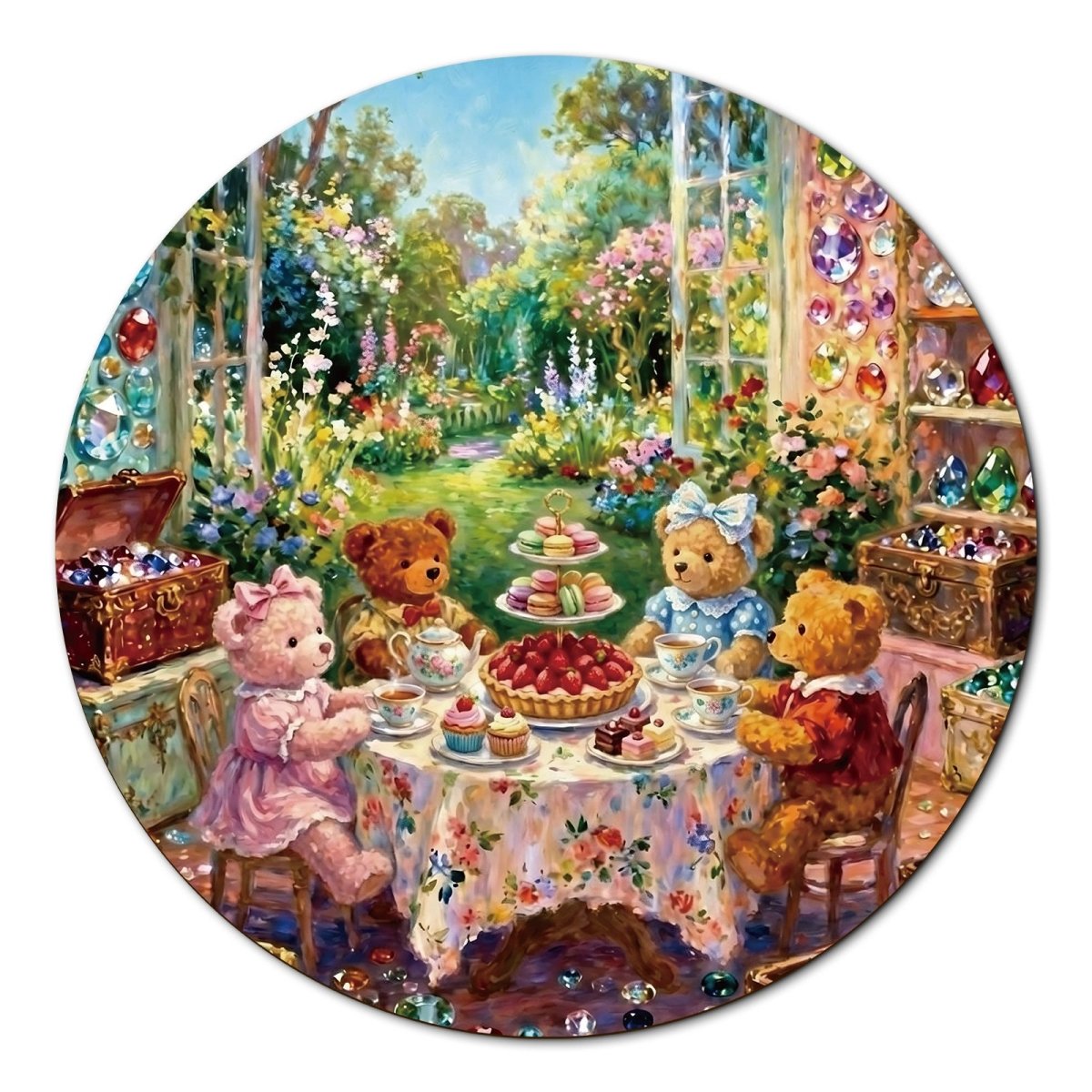 kaayee-cardboard-puzzle-teddy-tea-time-1000-teile-eco-white-board image 1