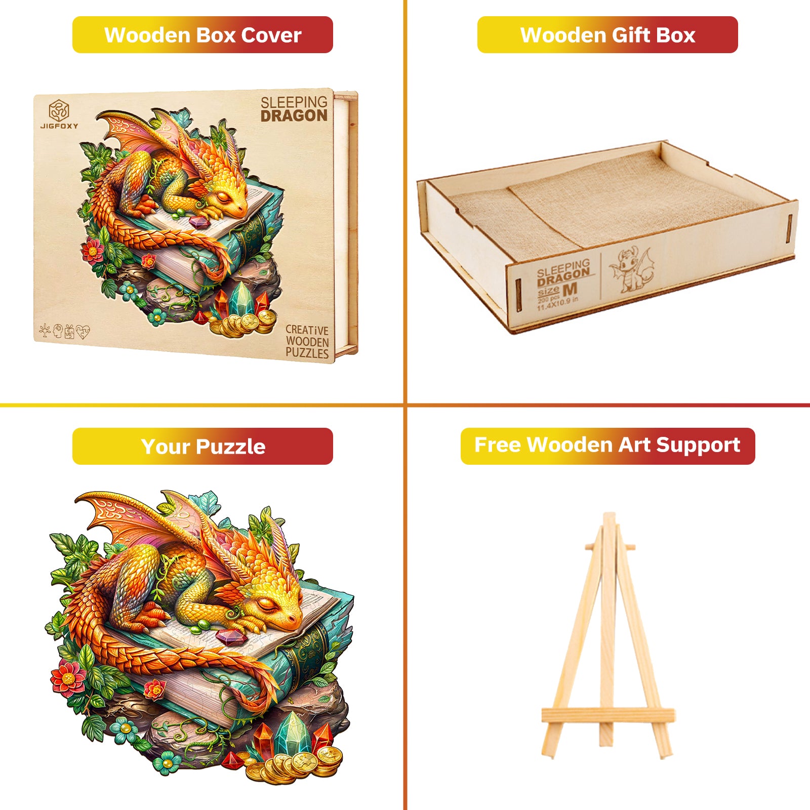 jigfoxy-sleeping-dragon-holzpuzzle-100-teile-s-drache image 5
