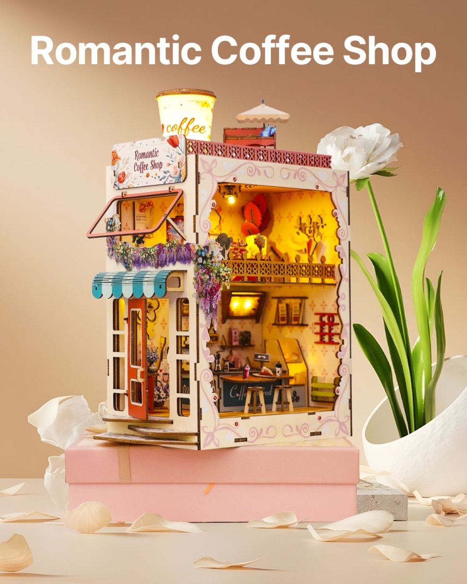 kaayee-book-nook-kit-romantic-coffee-shop-holzpuzzle-caf-led image 2