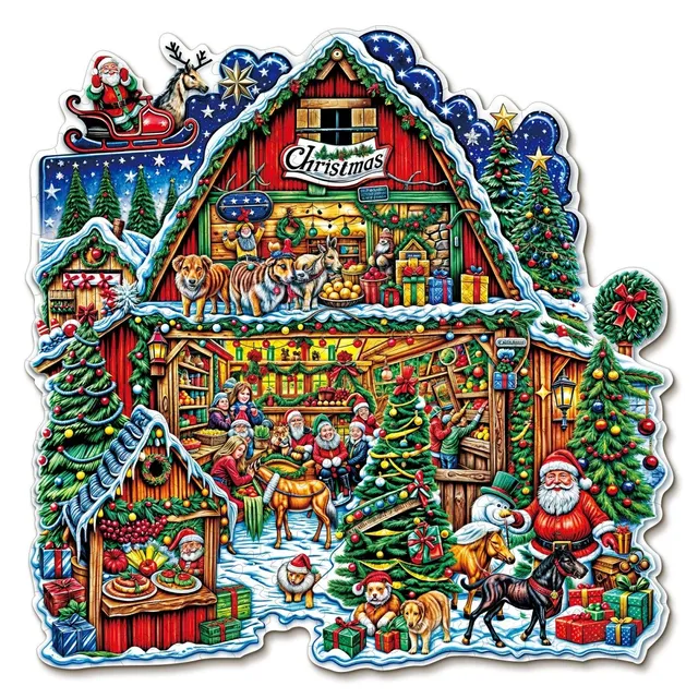 kaayee-christmas-grocery-store-wooden-puzzle-medium image 1
