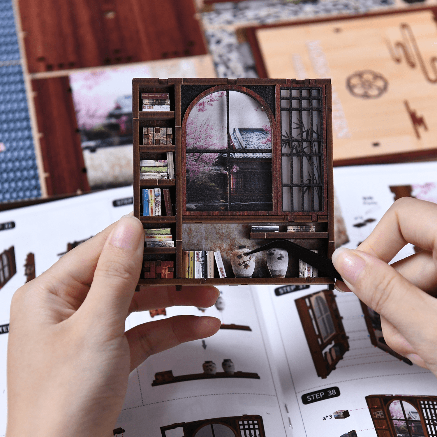 magicholz-japanese-teahouse-miniaturhaus-3d-holzpuzzle-sakura image 7