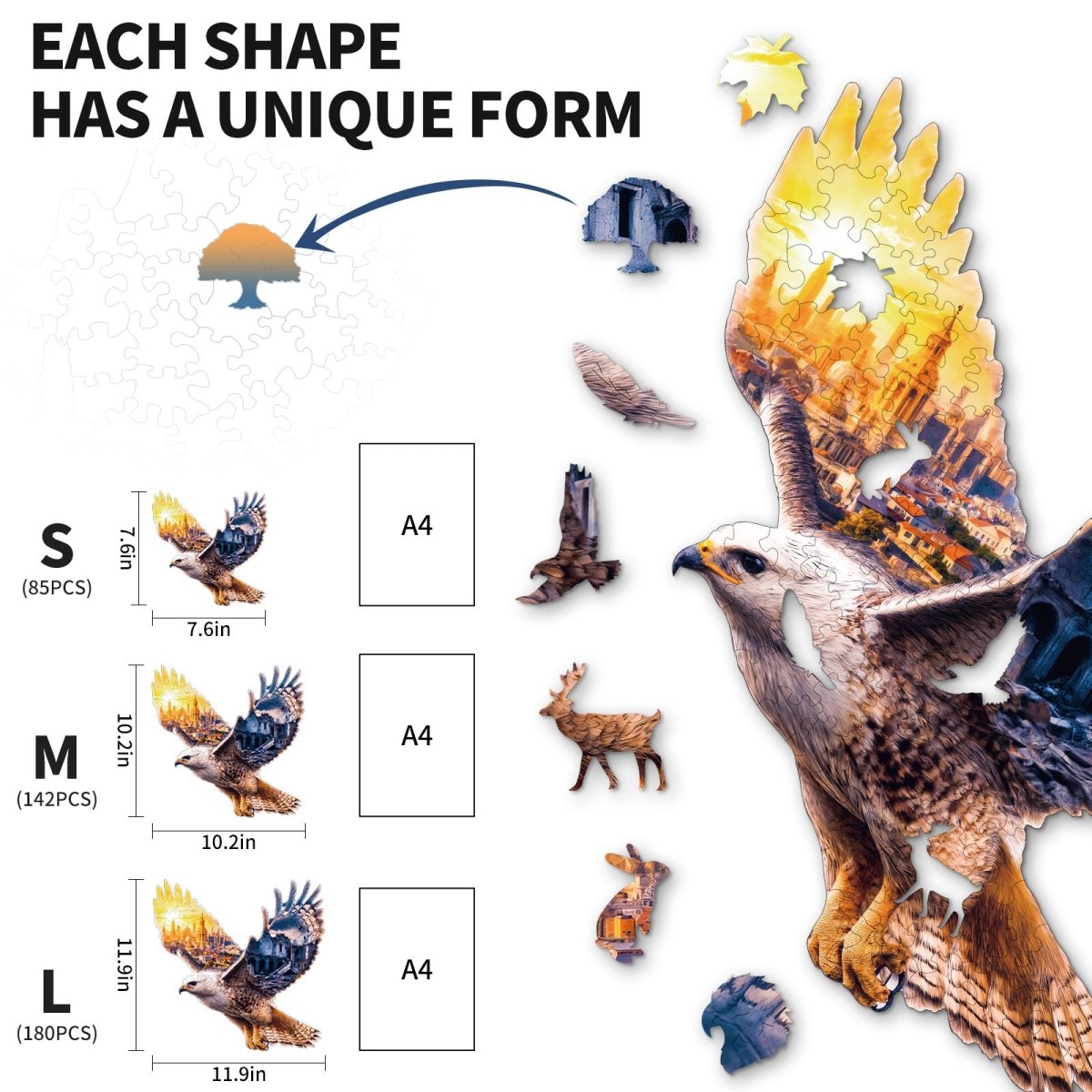 kaayee-wooden-puzzle-mountain-view-eagle-holzpuzzle-medium image 5