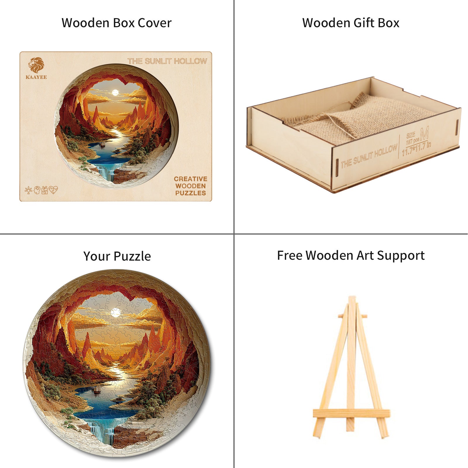 kaayee-wooden-puzzle-the-sunlit-hollow-holzpuzzle-medium-bunt image 4