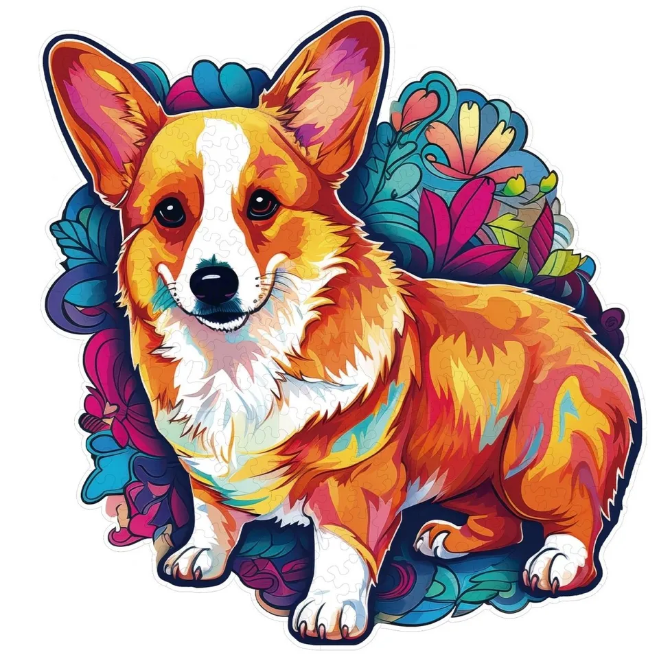 kaayee-wooden-puzzle-cute-corgi-holzpuzzle-medium-hund image 1