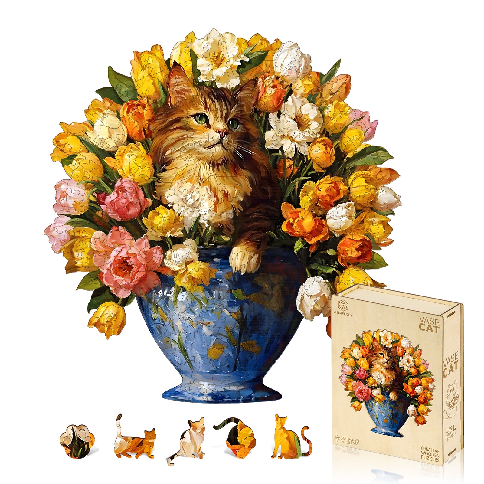 jigfoxy-cat-holzpuzzle-m-175-teile-katzen-motiv image 1