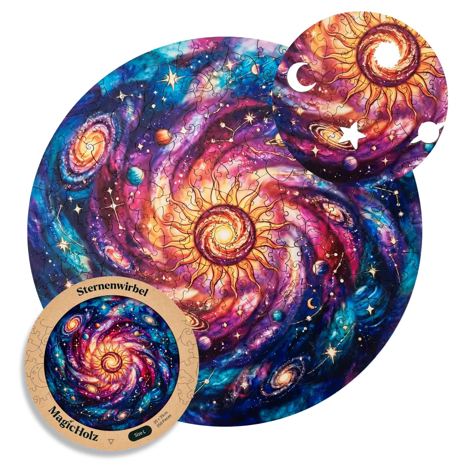 magicholz-holzpuzzle-sternenwirbel-mandala-350-teile-galaxy image 7