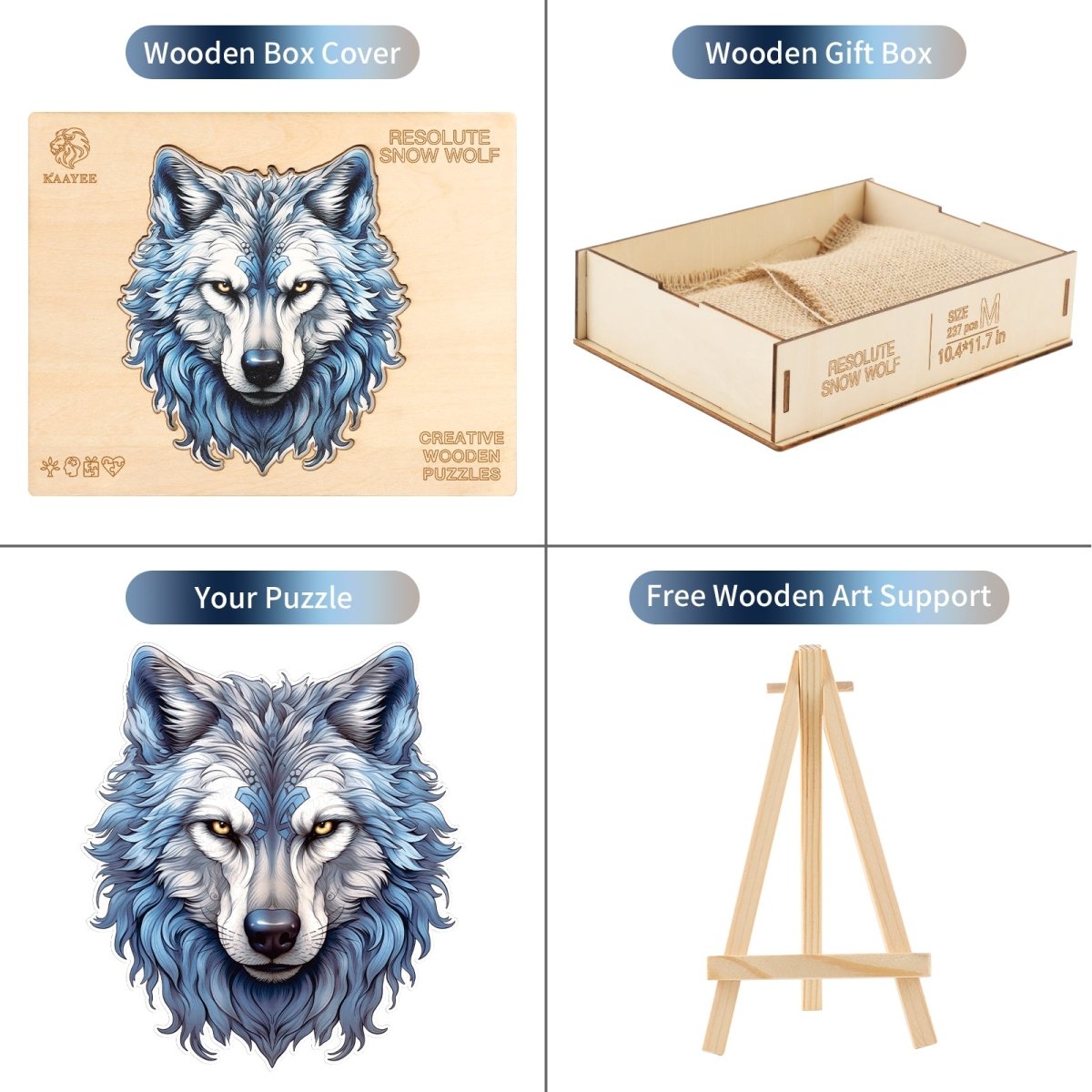 kaayee-wooden-puzzle-resolute-snow-wolf-holzpuzzle-medium image 3
