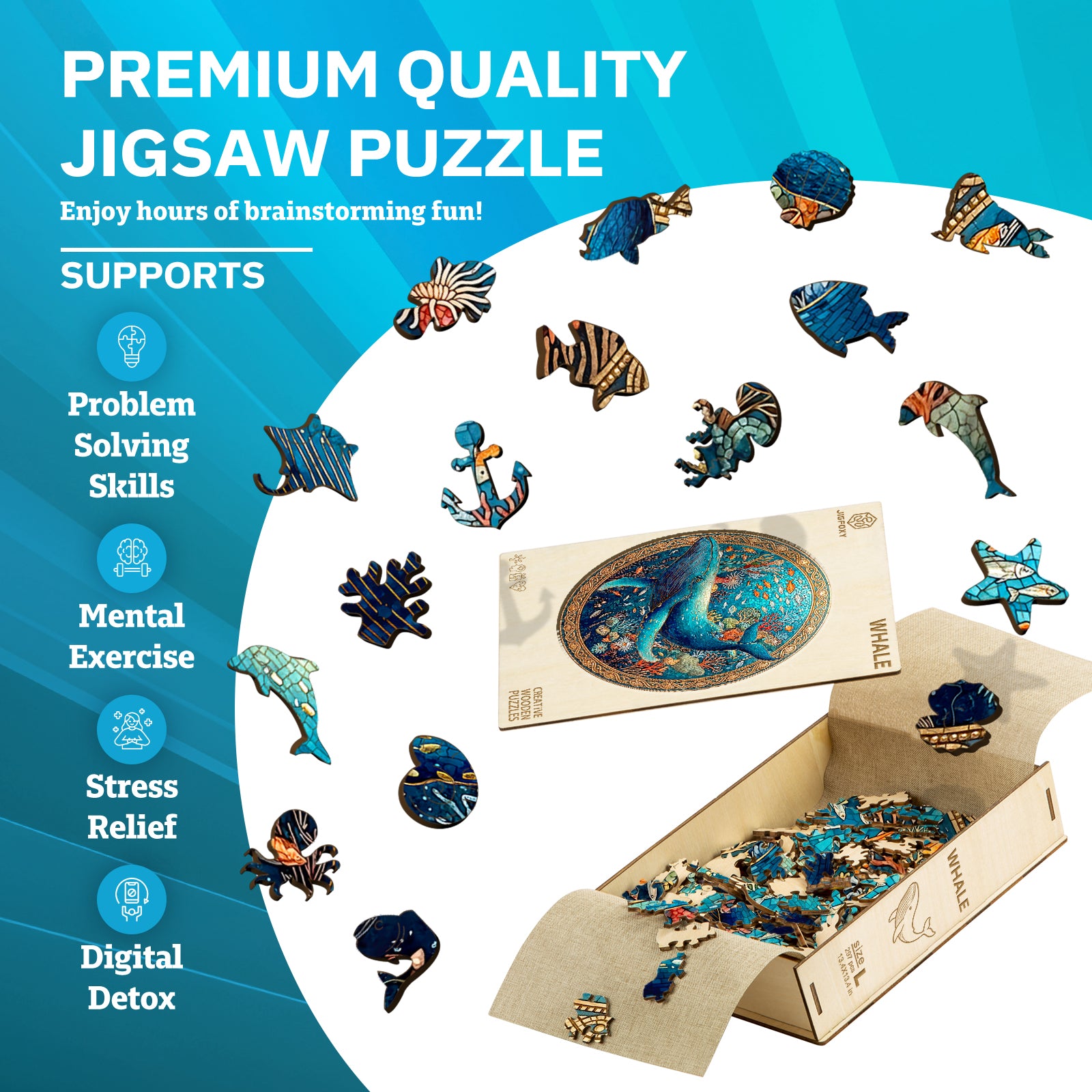 jigfoxy-wooden-whale-holzpuzzle-m-210-teile-wal image 8