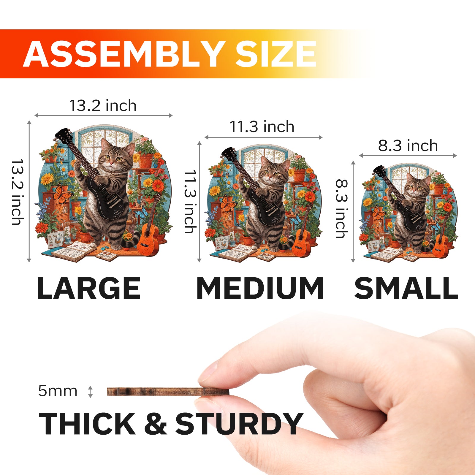 jigfoxy-guitar-cat-holzpuzzle-m-200-teile-gitarre image 3