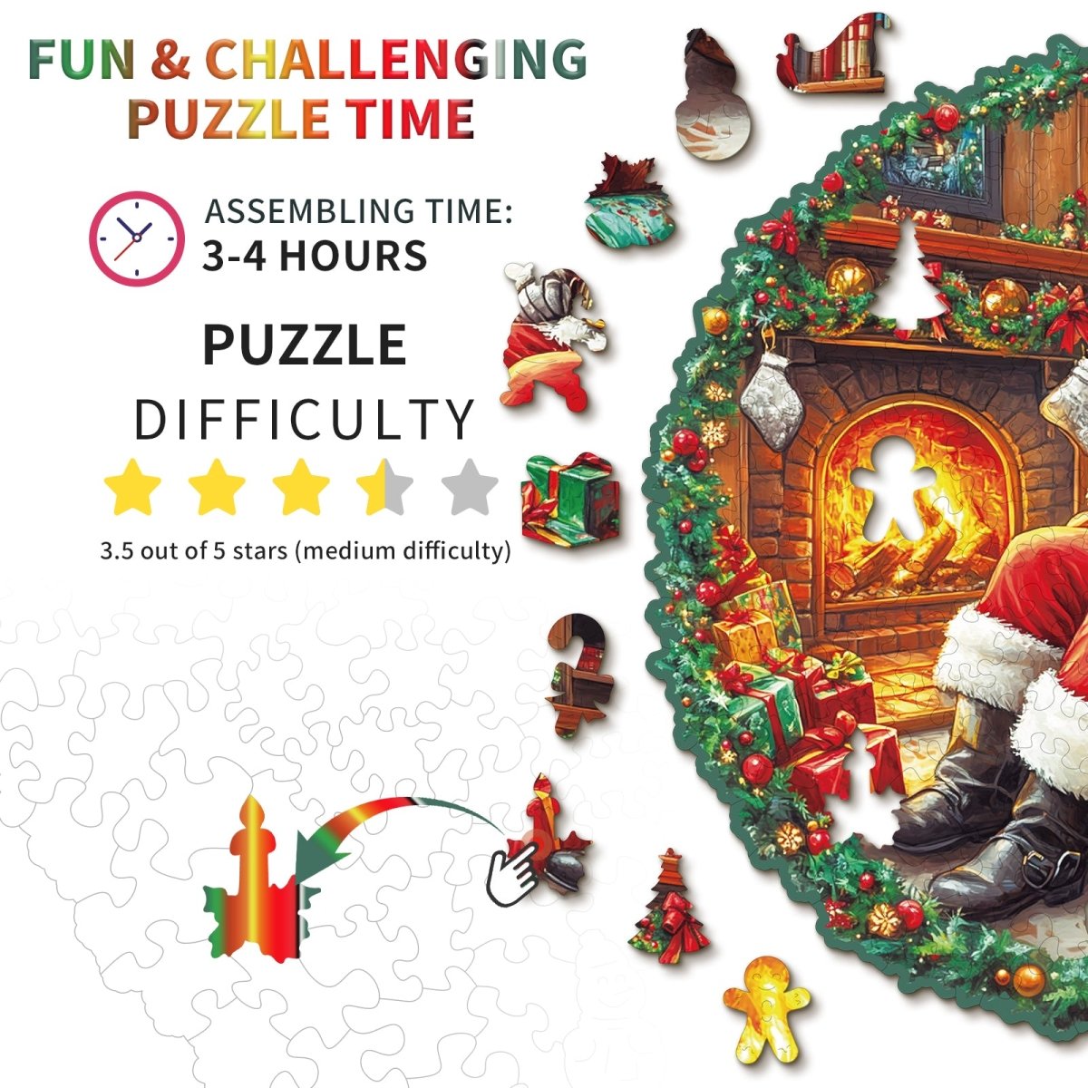 kaayee-santa-claus-holzpuzzle-medium-weihnachten-kamin image 4