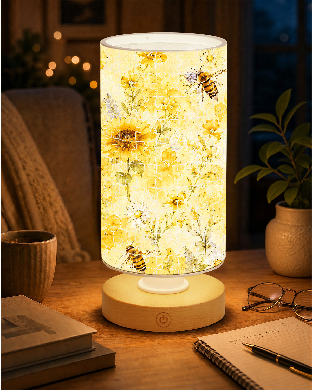 kaayee-honeybee-sunflower-nachtlicht-zylinder-acryl-puzzle image 3