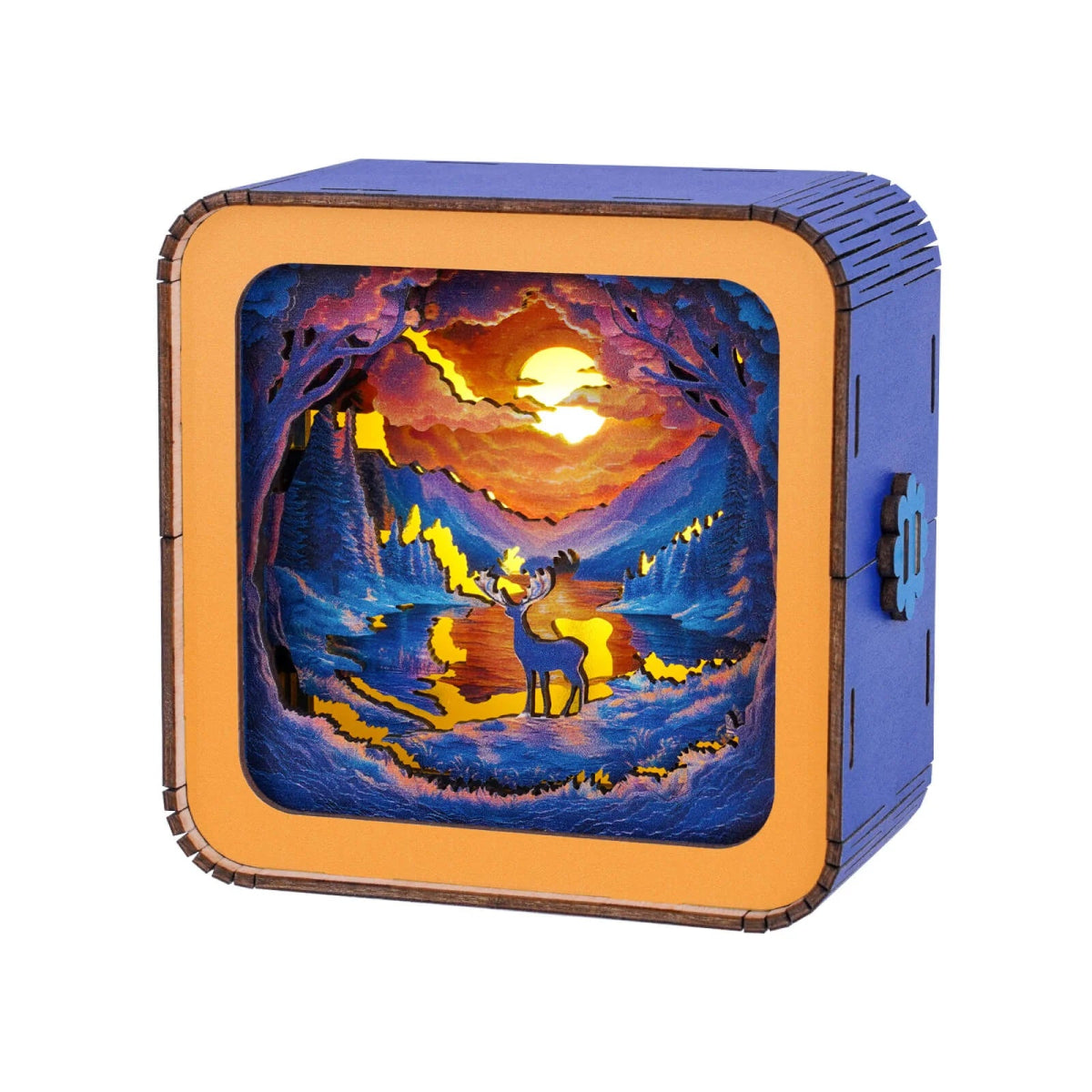 kaayee-night-light-forest-fantasy-deer-3d-holzpuzzle-lampe image 1