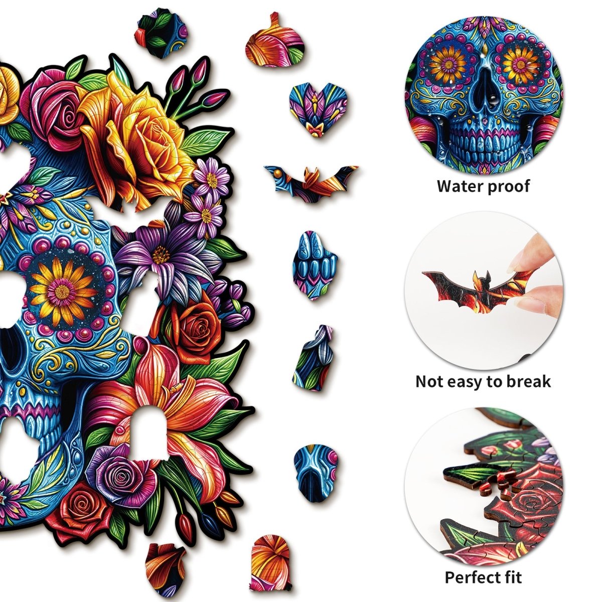 kaayee-wooden-puzzle-painted-skull-holzpuzzle-m-totenkopf image 2