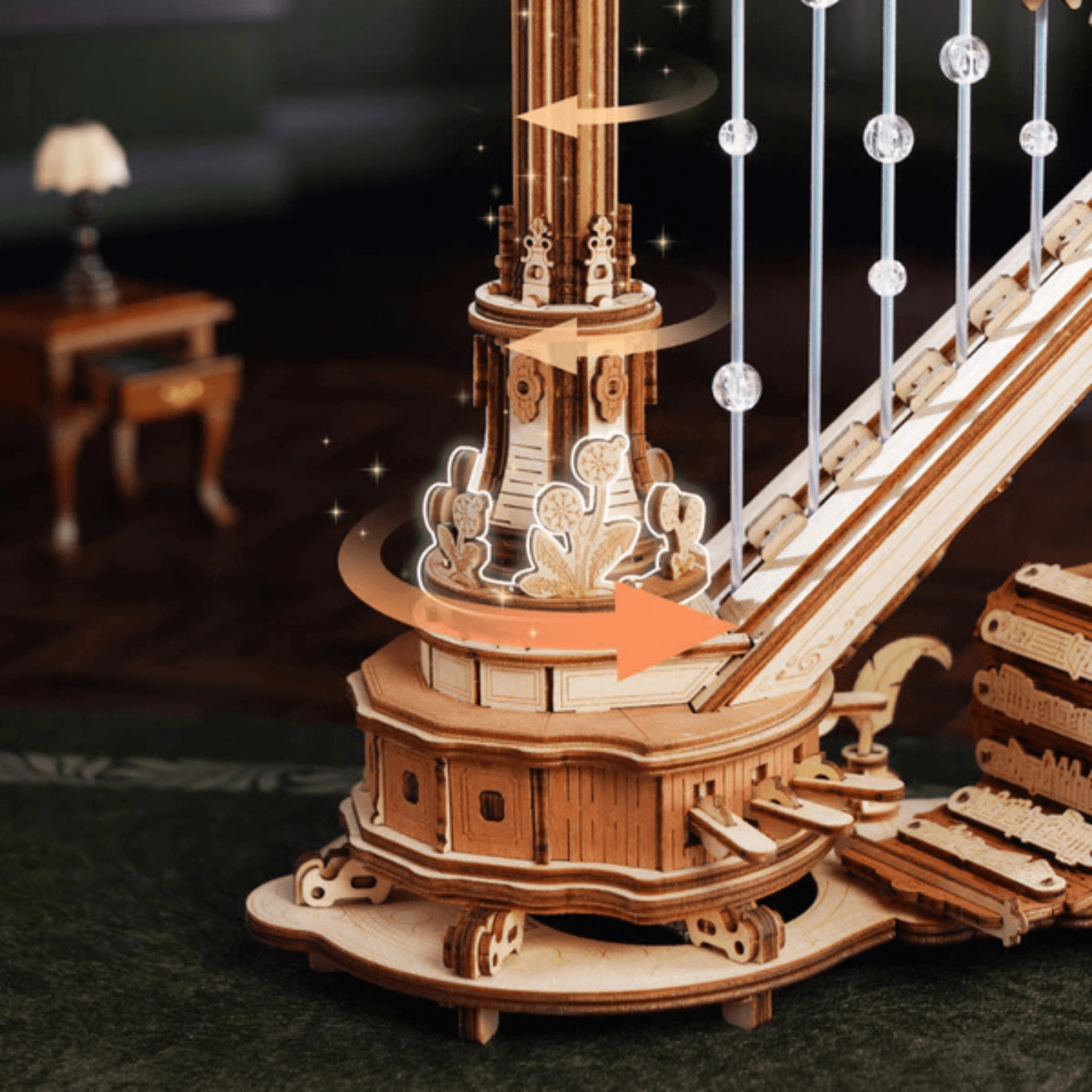 rolife-magic-harp-harfe-holzbausatz-spieluhr-mechanik-modell image 3