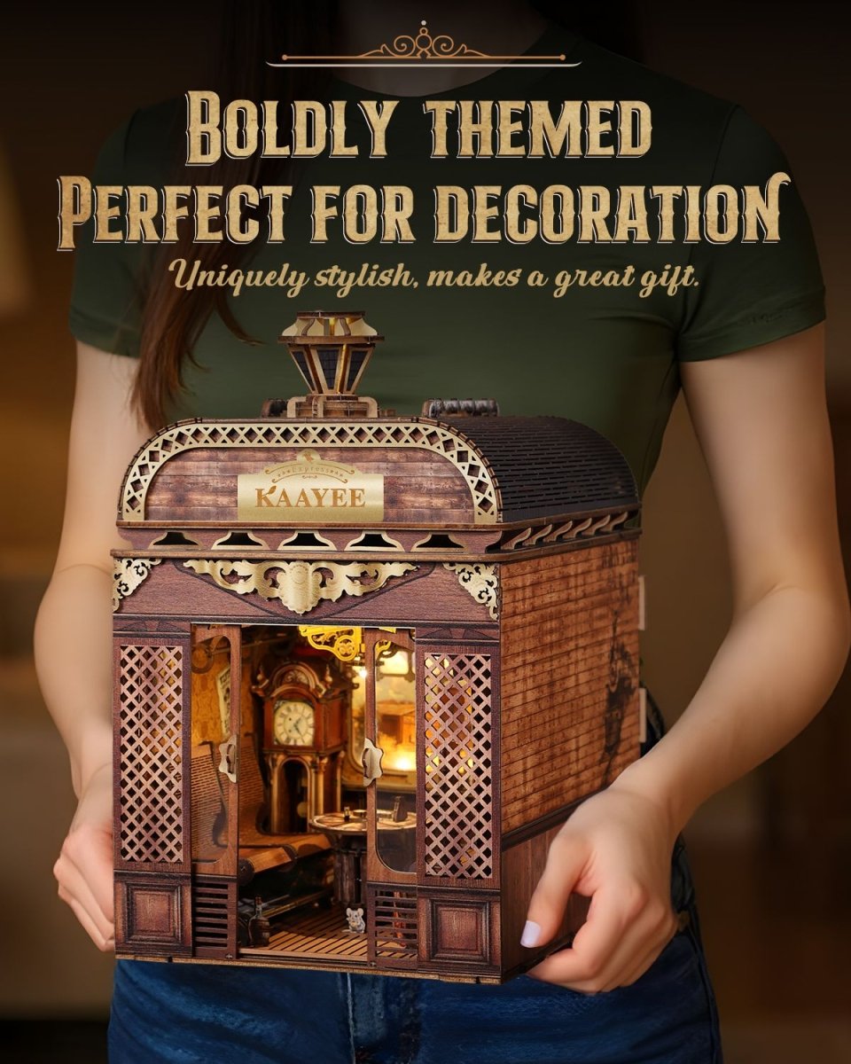 kaayee-book-nook-kit-retro-train-led-3d-puzzle-bausatz image 7
