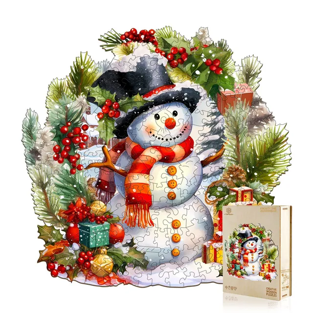jigfoxy-snowman-frozen-holzpuzzle-m-190-teile-winter image 1