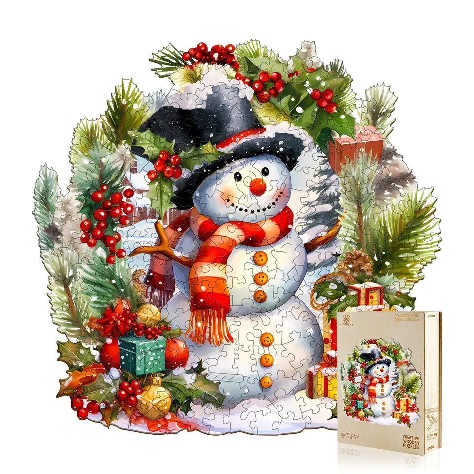 jigfoxy-snowman-frozen-holzpuzzle-m-190-teile-winter image 1