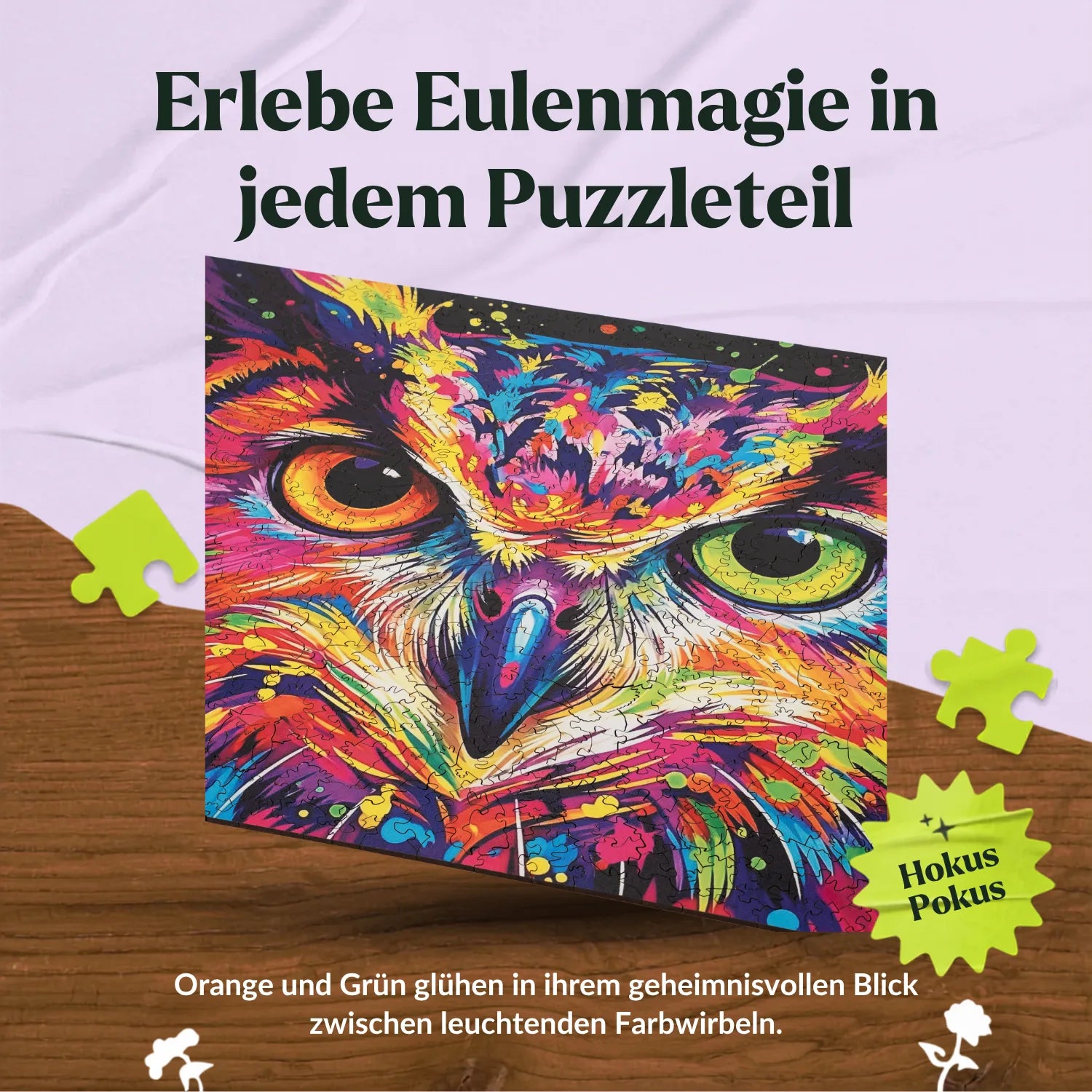 magicholz-holzpuzzle-bunte-eule-1000-teile-mit-40-spezialteilen image 4