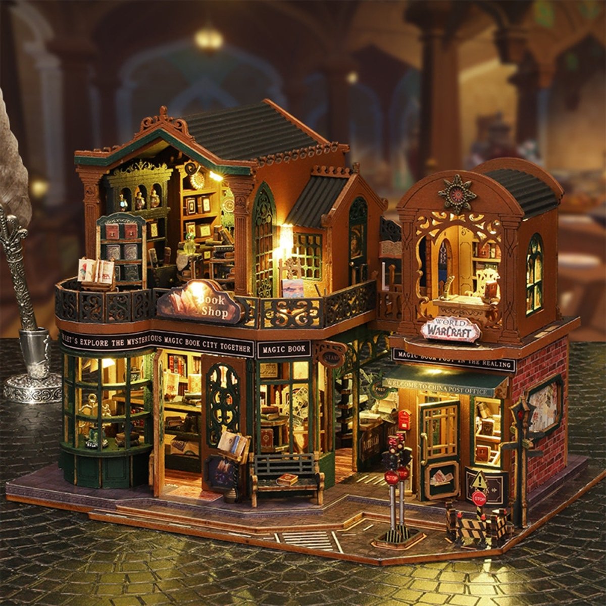 kaayee-miniature-house-twilight-book-city-bastelhaus-led image 2