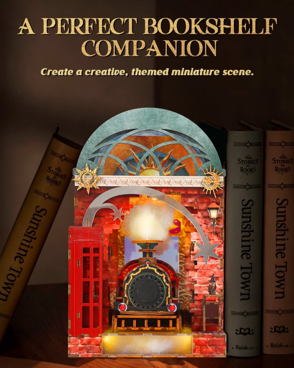 kaayee-book-nook-kit-enchanted-express-booknook-zug-mit-licht image 6