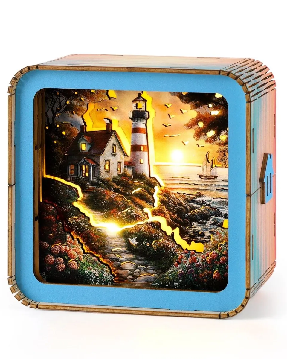 kaayee-night-light-sunset-lighthouse-holz-nachttischlampe-3d-puzzle image 1