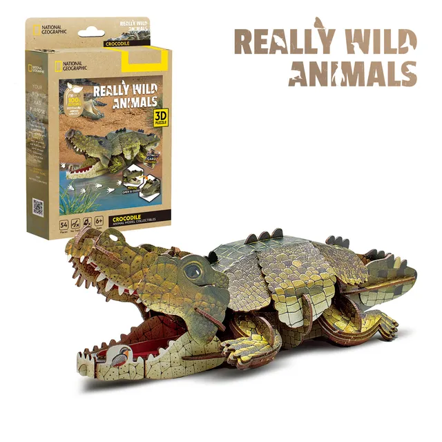 cubicfun-really-wild-animals-ds1182h-crocodile-3d-puzzle image 1
