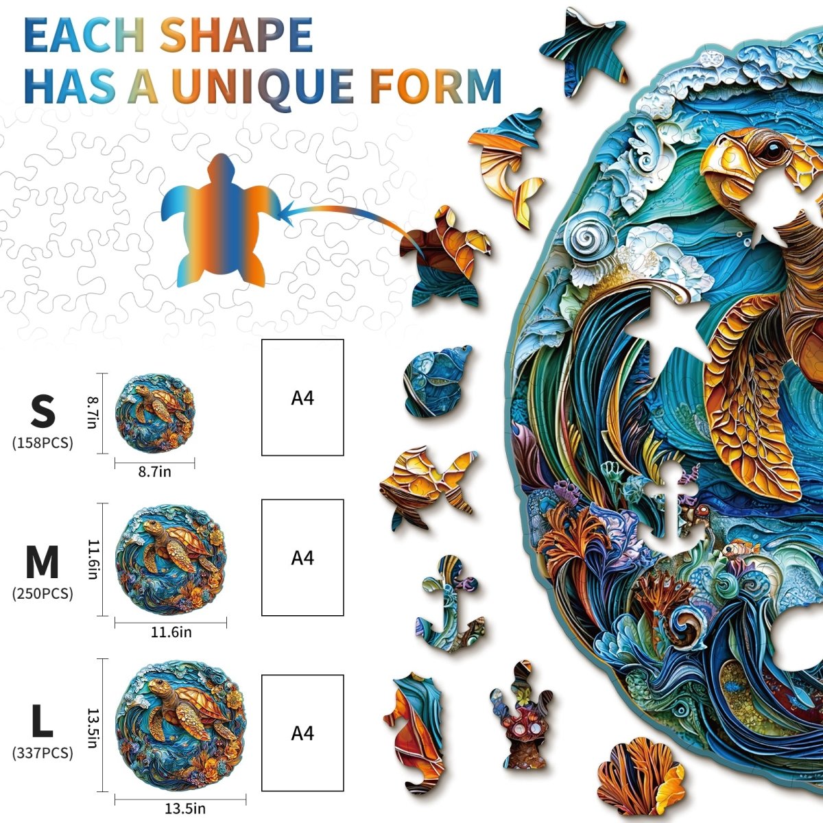 kaayee-wooden-puzzle-steady-sea-turtle-holzpuzzle-medium-meer image 4