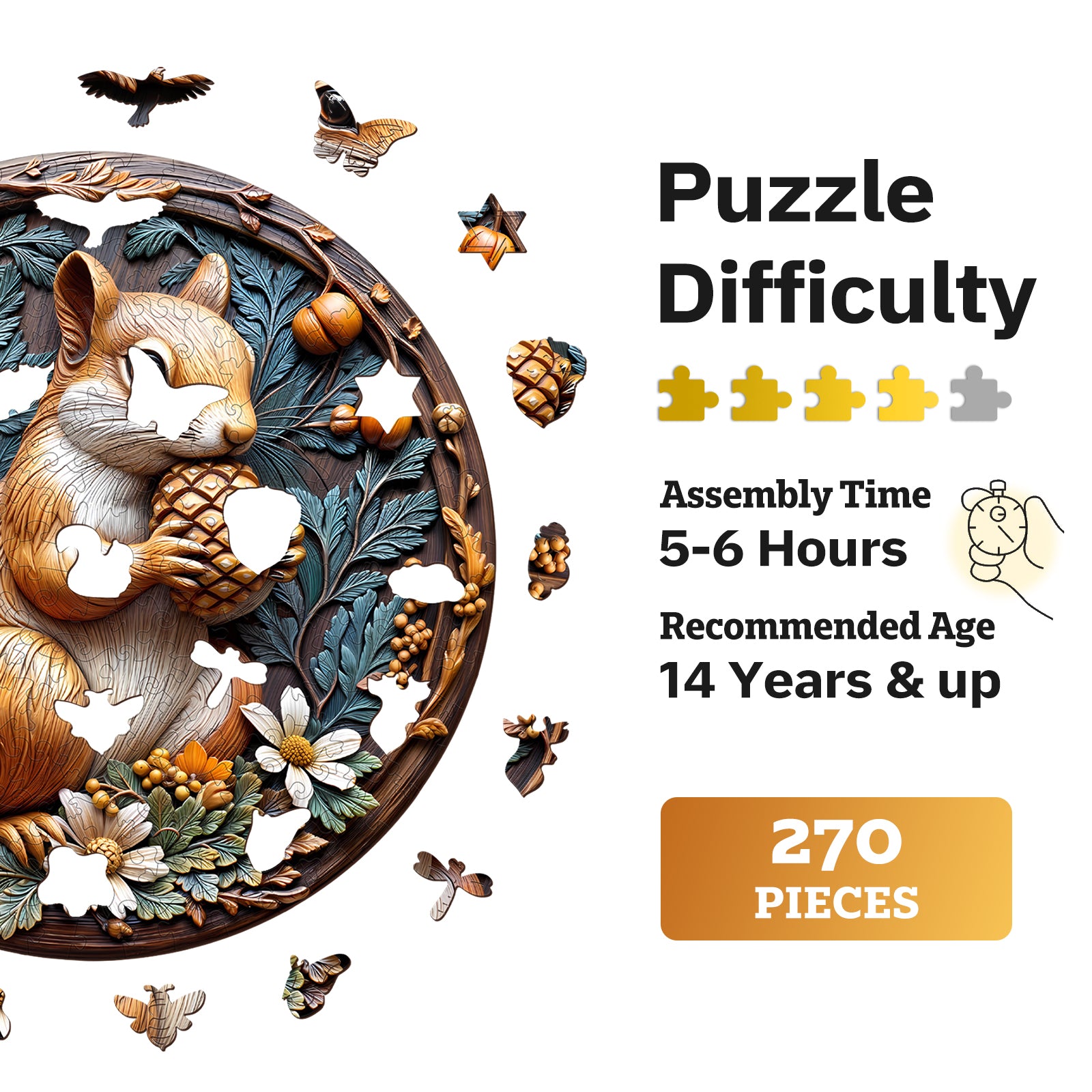 jigfoxy-squirrel-holzpuzzle-100-teile-s-eichh-rnchen image 3