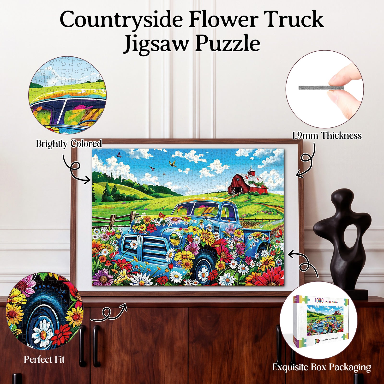 kaayee-cardboard-puzzle-countryside-flower-truck-1000-teile-eco image 3