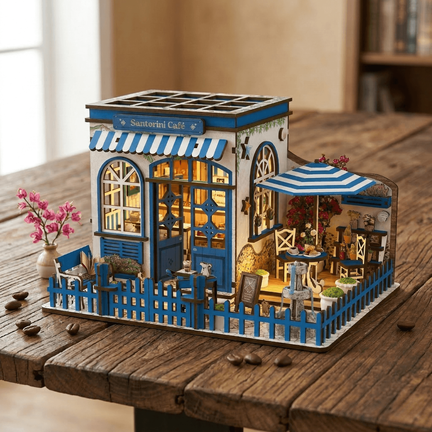 magicholz-miniaturhaus-santorini-caf-mit-led-licht image 2