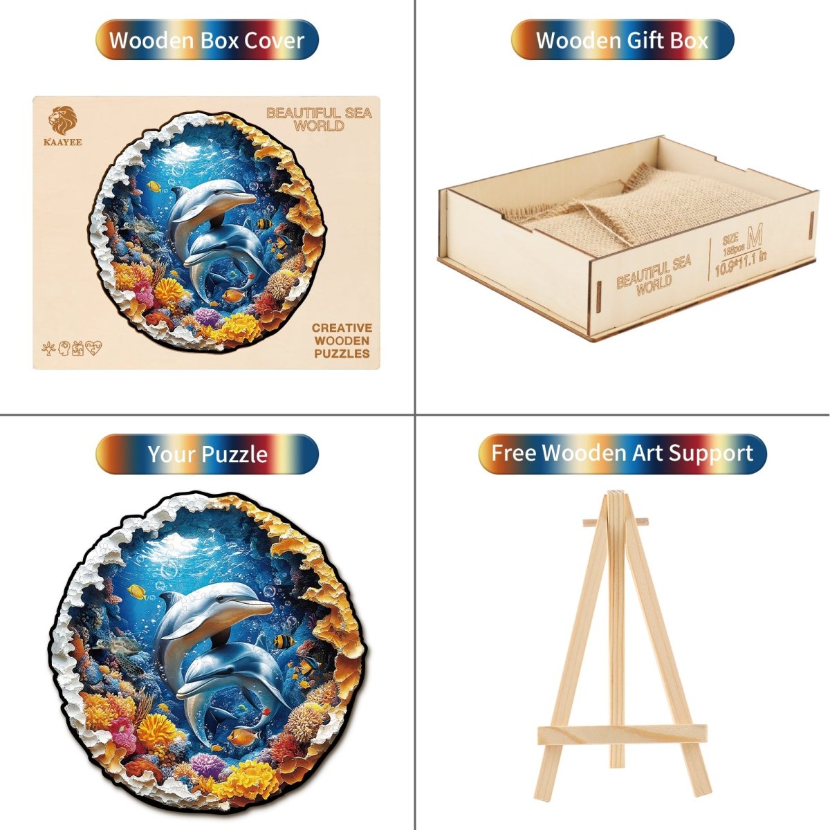 kaayee-wooden-puzzle-beautiful-sea-world-holzpuzzle-delfine-rund image 5