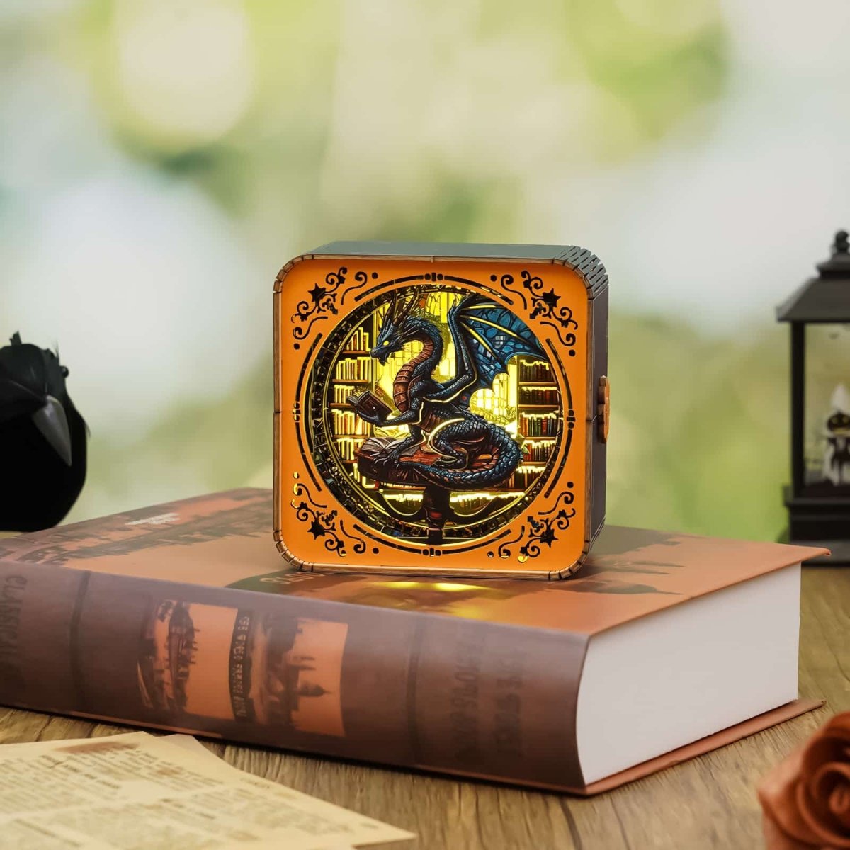 kaayee-night-light-library-dragon-holz-nachtlicht-usb image 6
