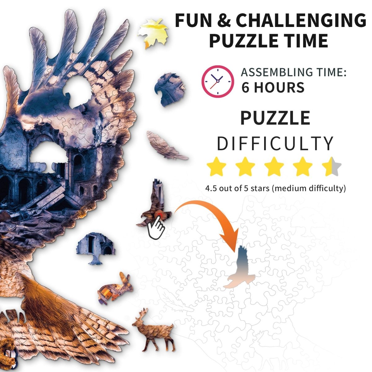 kaayee-wooden-puzzle-mountain-view-eagle-holzpuzzle-medium image 4