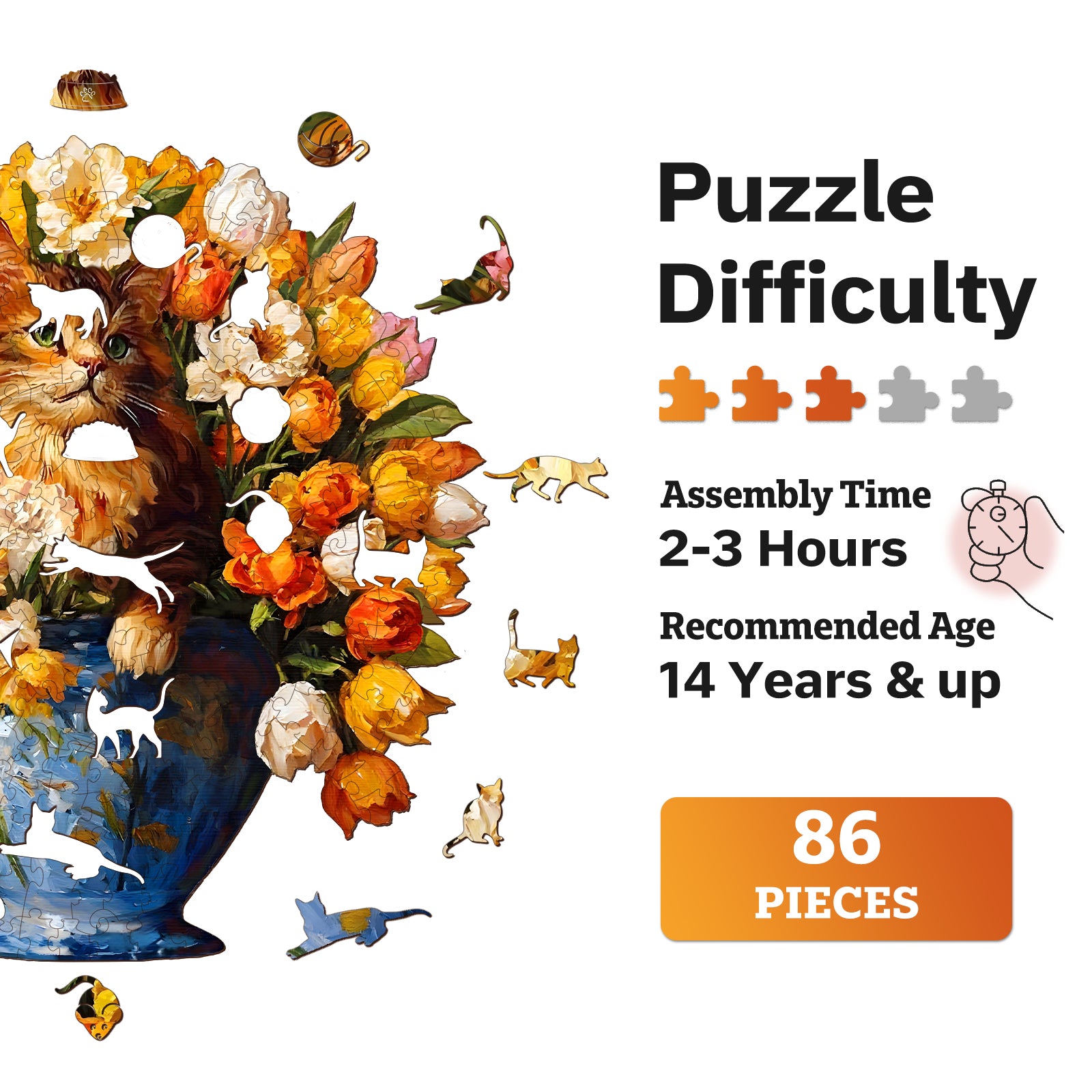 jigfoxy-cat-holzpuzzle-m-175-teile-katzen-motiv image 6