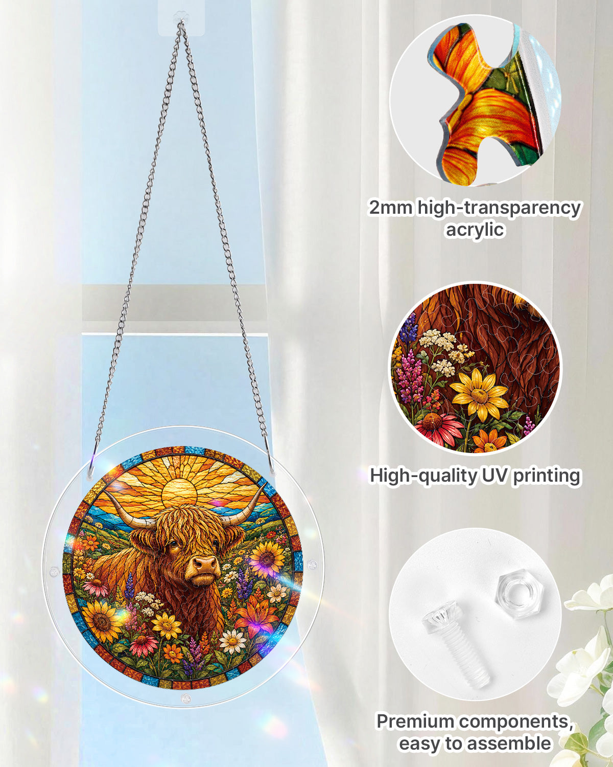 kaayee-blooming-highland-cow-suncatcher-medium image 4