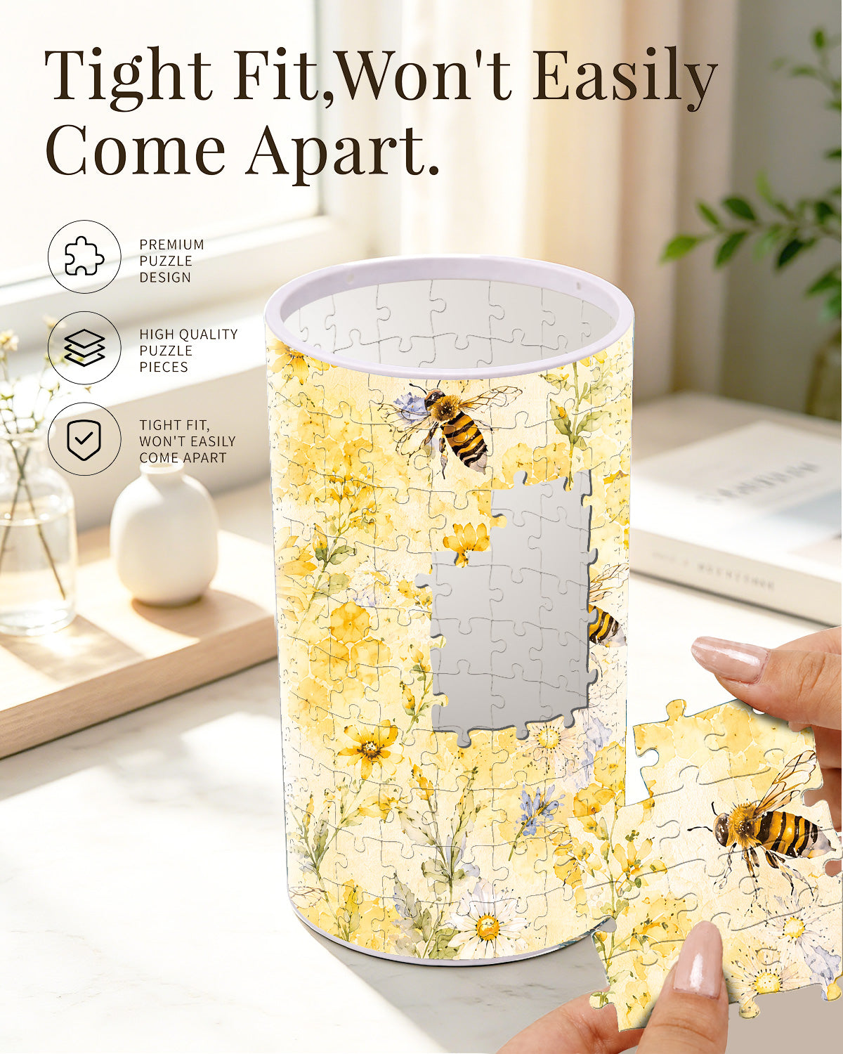 kaayee-honeybee-sunflower-nachtlicht-zylinder-acryl-puzzle image 2