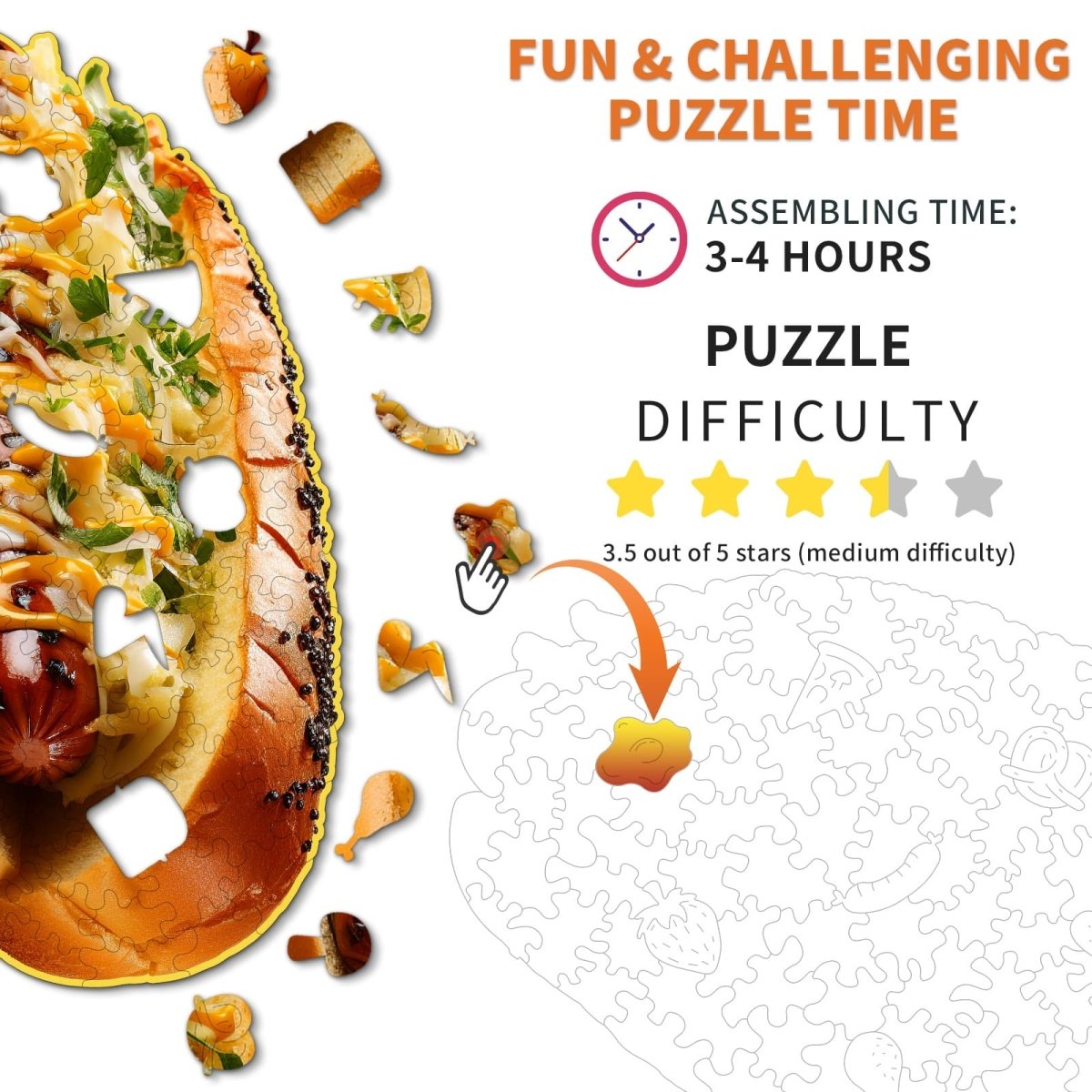 kaayee-hotdog-holzpuzzle-small-food-motiv-ca-110-teile image 4
