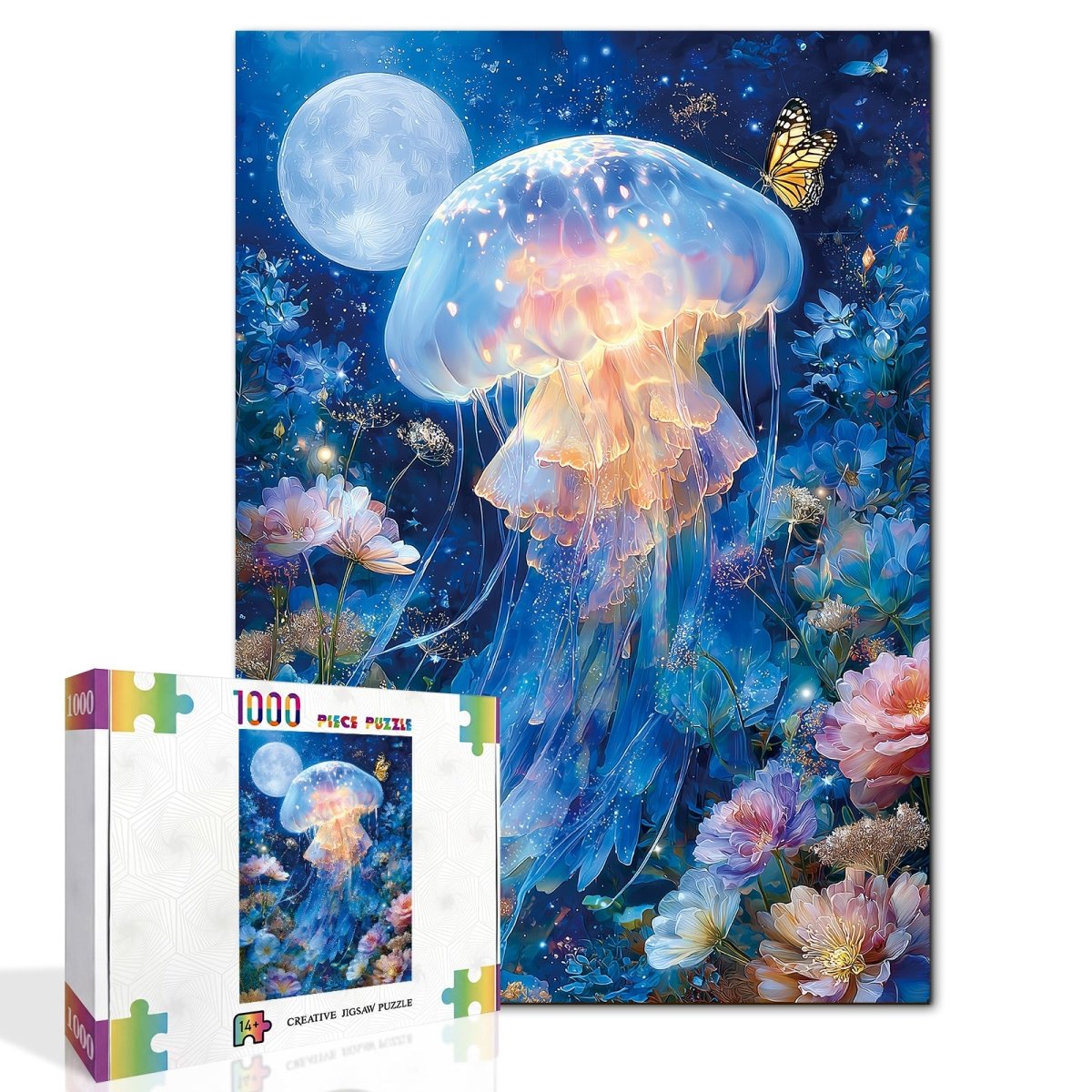 kaayee-cardboard-puzzle-moonlit-jellyfish-1000-teile-puzzle-standard image 2