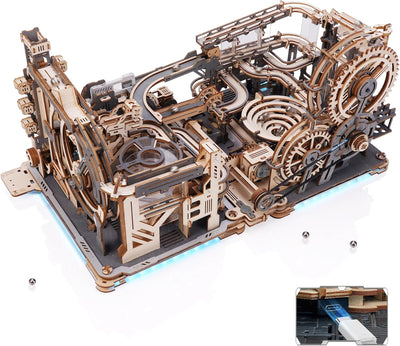 magicholz-mechanischer-bausatz-marble-spaceport-murmelbahn-elektrisch image 7