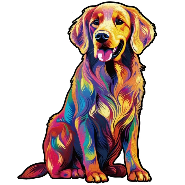 kaayee-wooden-puzzle-smile-golden-retriever-holzpuzzle-bunt-m image 1